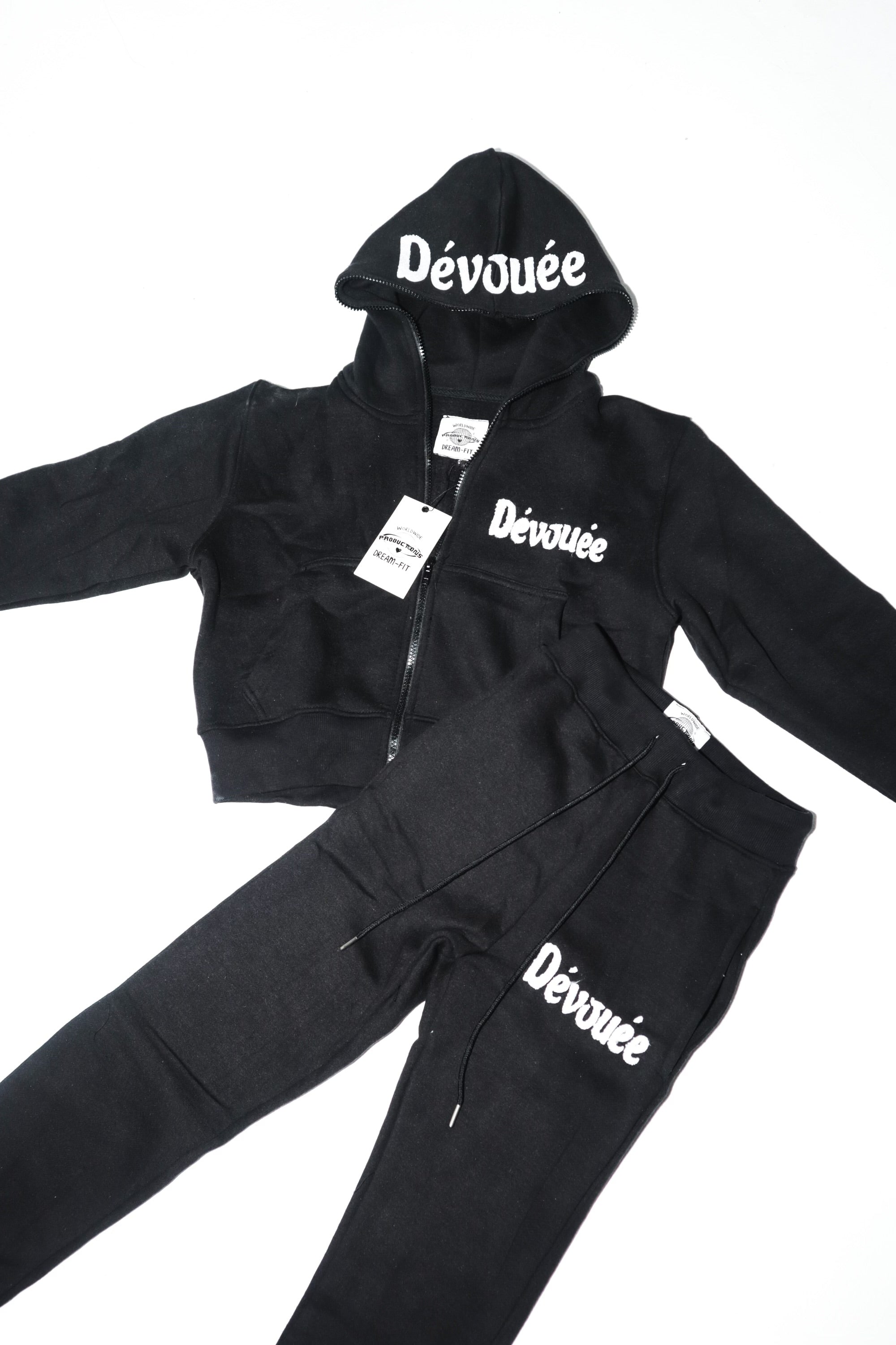 Black dévouéé crop tracksuit